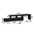 TV Cabinet RGB LED Gloss Black 220cm
