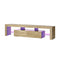 Entertainment Unit TV Cabinet Drawers LED RGB Natural 180cm