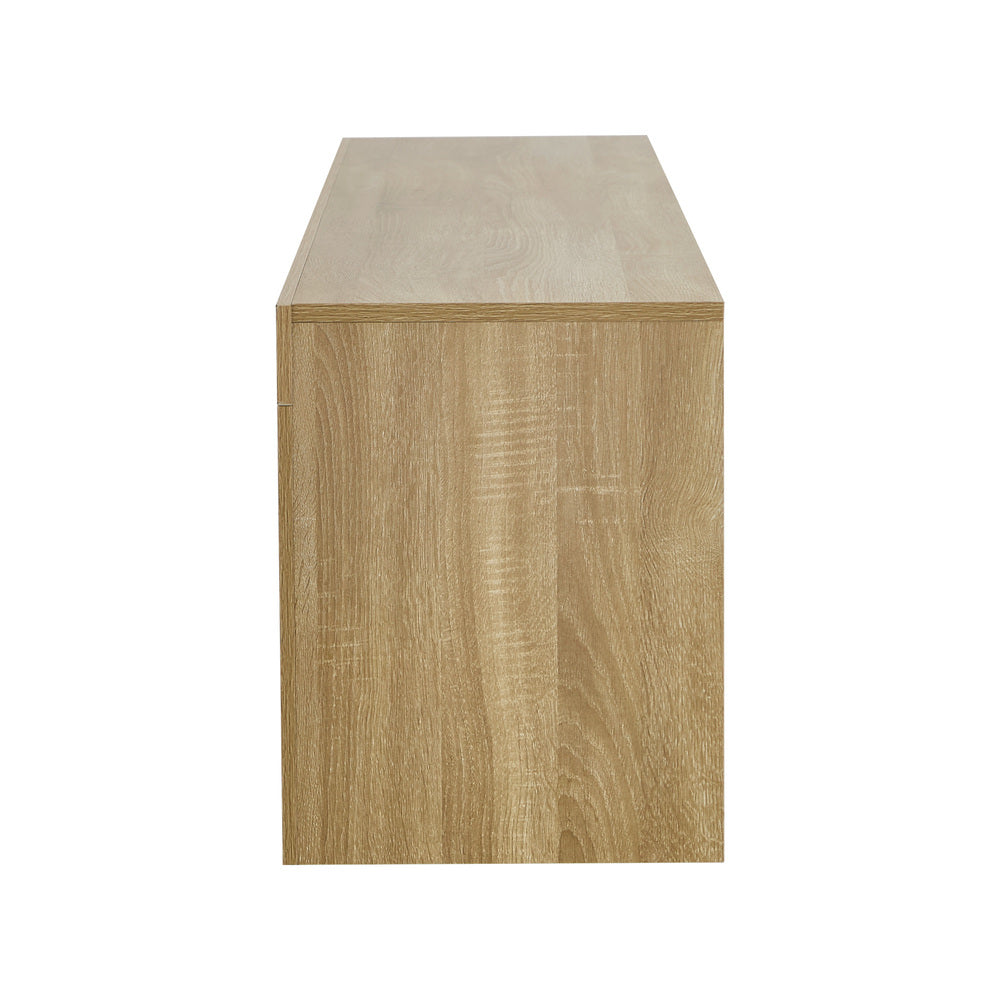 Entertainment Unit TV Cabinet Drawers LED RGB Natural 180cm