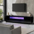 TV Cabinet Gloss RGB LED Black 180CM