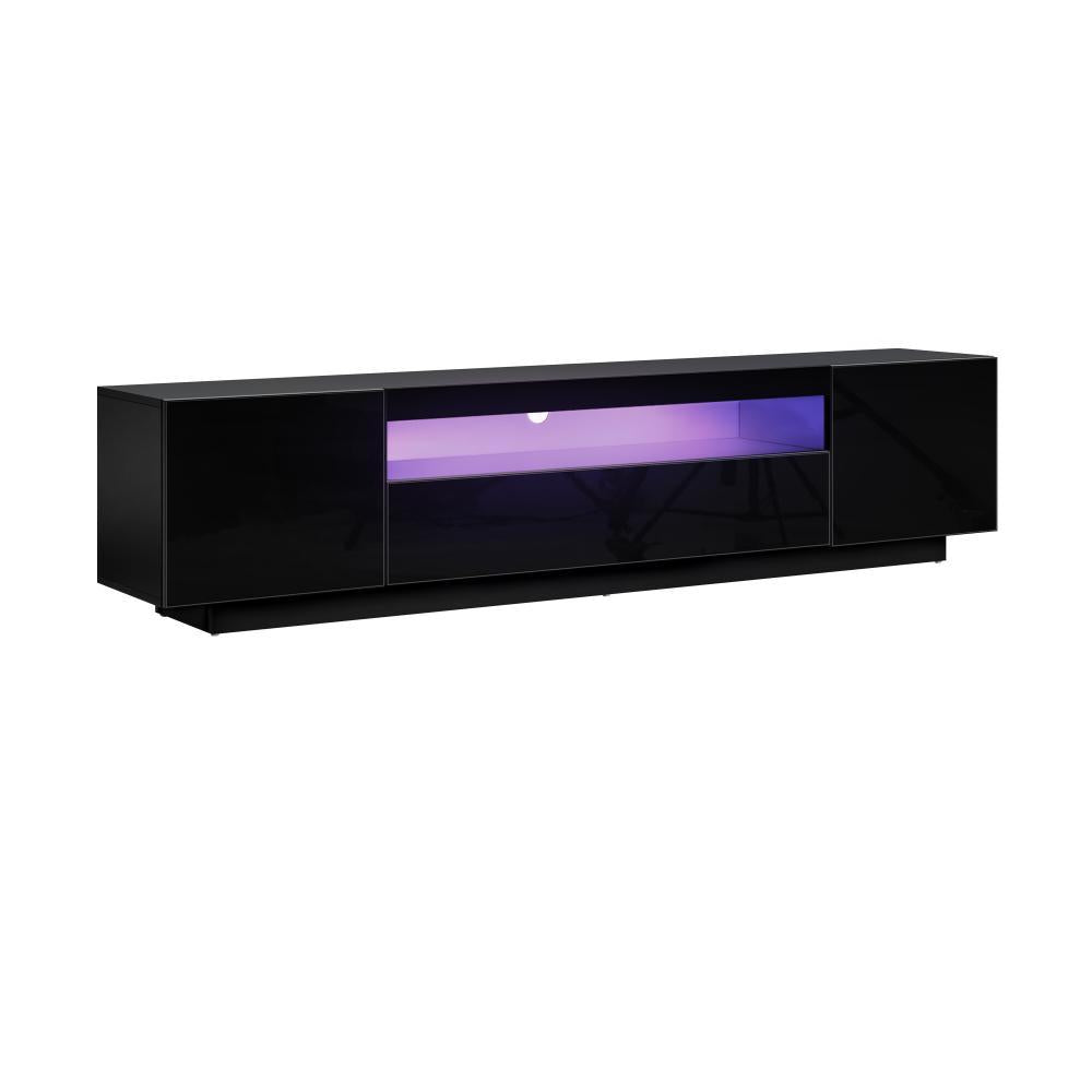 TV Cabinet Gloss RGB LED Black 180CM
