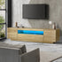 TV Cabinet Entertainment Unit Storage Shelf Natural 180cm