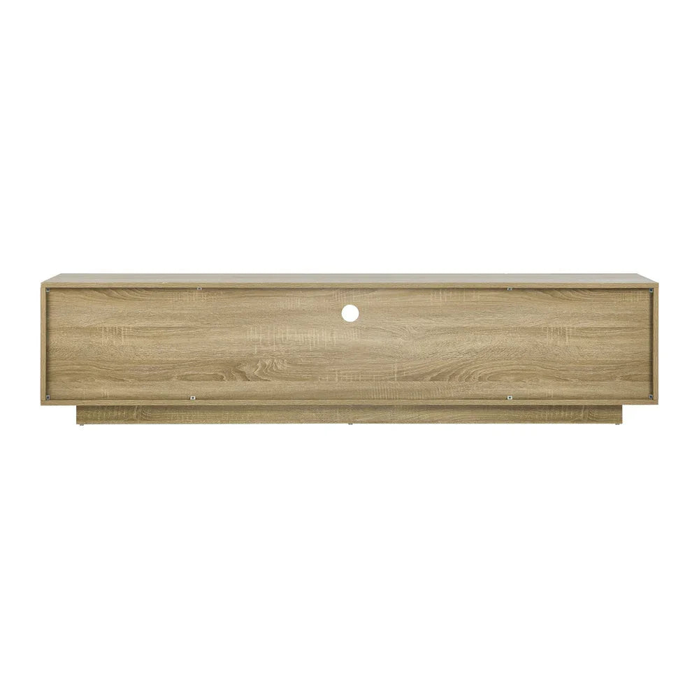 TV Cabinet Entertainment Unit Storage Shelf Natural 180cm