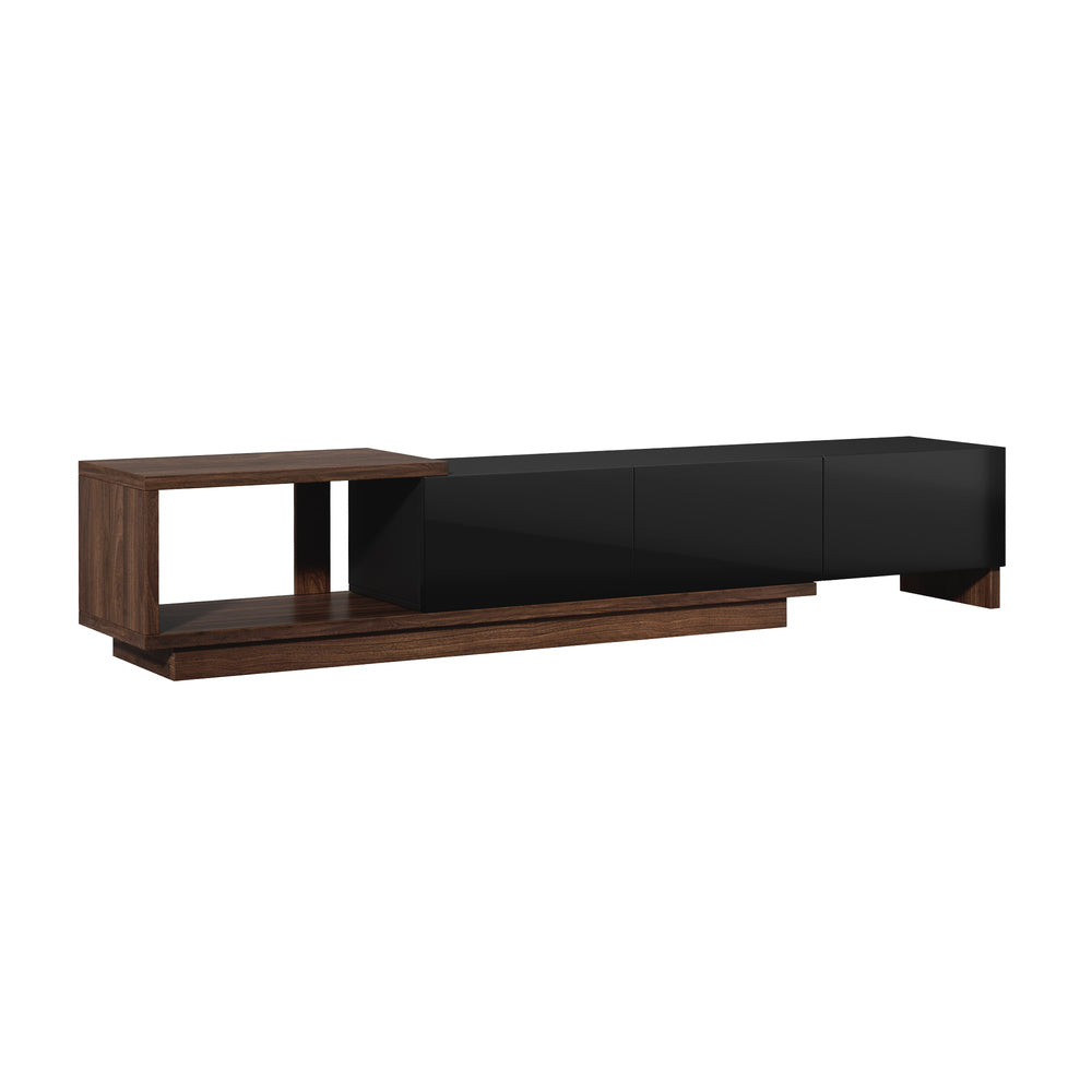Oikiture 160-211cm Extendable TV Cabinet Entertainment Unit 3 Drawers