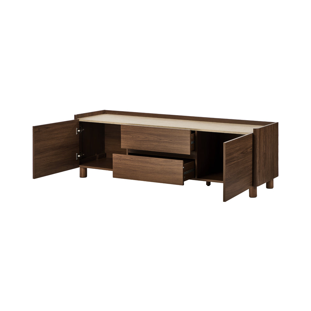 Oikiture 160cm TV Cabinet Entertainment Unit Storage 2 Door 2 Drawer