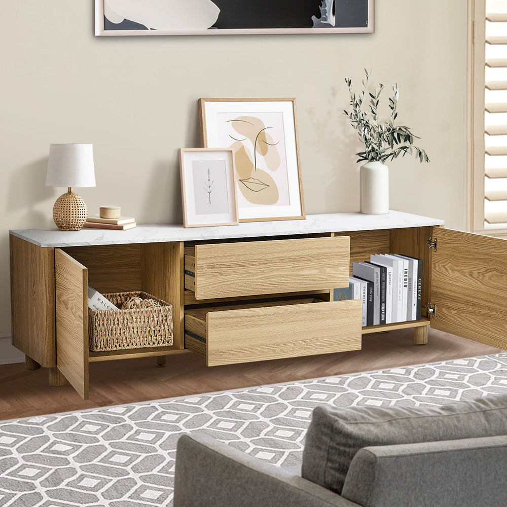 TV Cabinet Entertainment Unit Stand 160cm Natural