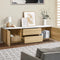 Oikiture 160cm TV Cabinet Natural Entertainment Unit Stand 60 Inch Storage