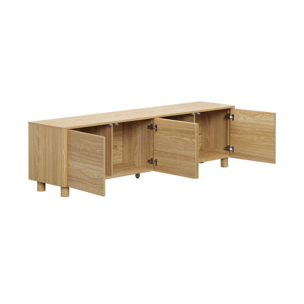 Oikiture TV Cabinet Entertainment Unit Stand 180cm 4 Doors