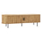 Oikiture Entertainment Unit TV Stand Cabinet 160cm Tambour Doors Oak