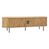 Oikiture Entertainment Unit TV Stand Cabinet 160cm Tambour Doors Oak
