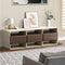 Oikiture TV Cabinet Entertainment Unit Stand 3 Drawers 6 Open Shelves 140cm