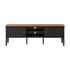 Oikiture TV Cabinet 150cm Entertainment Unit Storage Shelves Black
