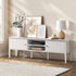 Oikiture TV Cabinet 150cm Entertainment Unit Storage Shelves White