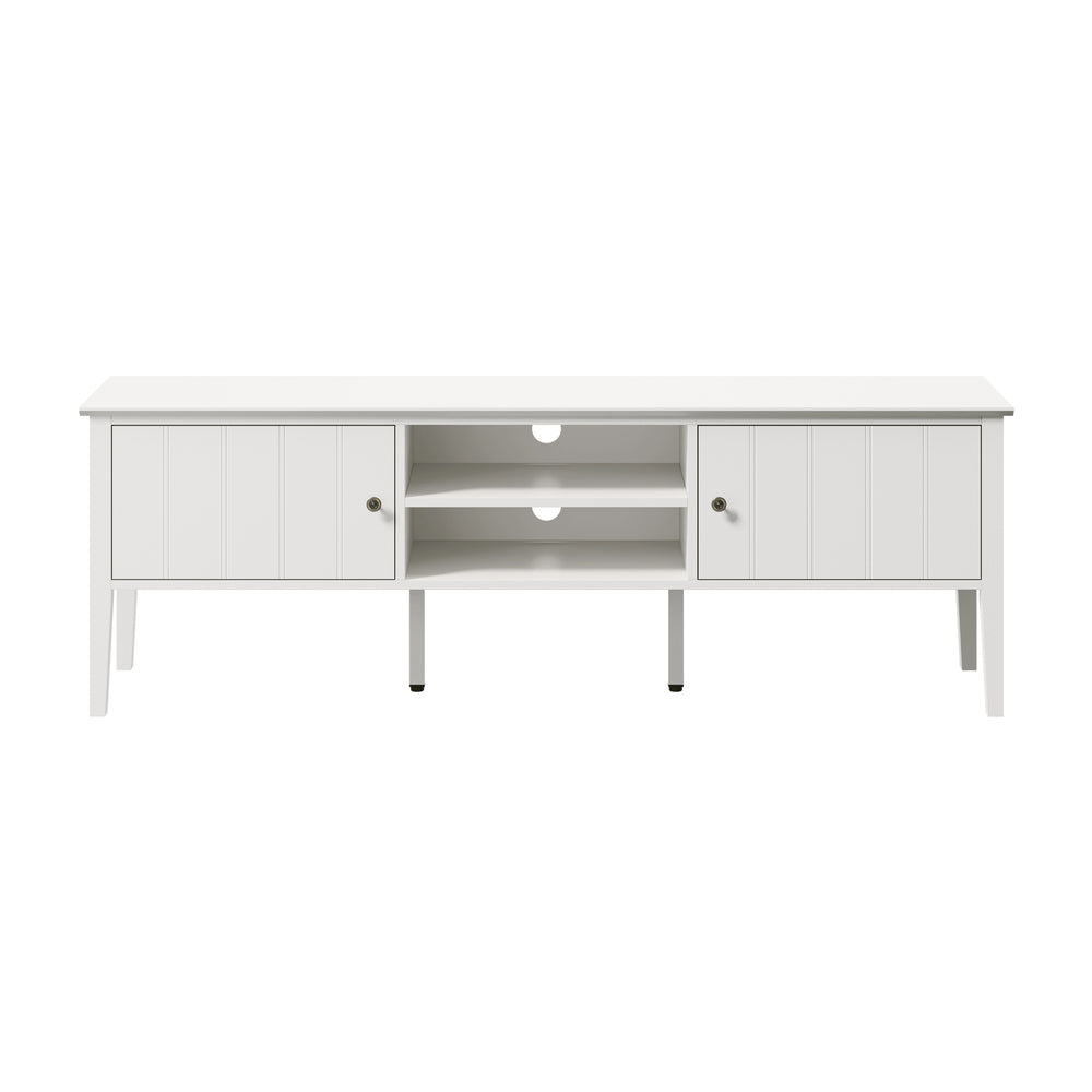 Oikiture TV Cabinet 150cm Entertainment Unit Storage Shelves White