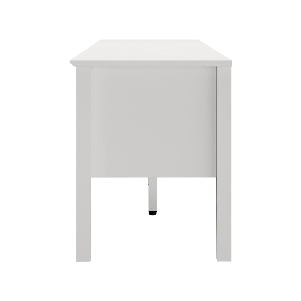 Oikiture TV Cabinet 150cm Entertainment Unit Storage Shelves White