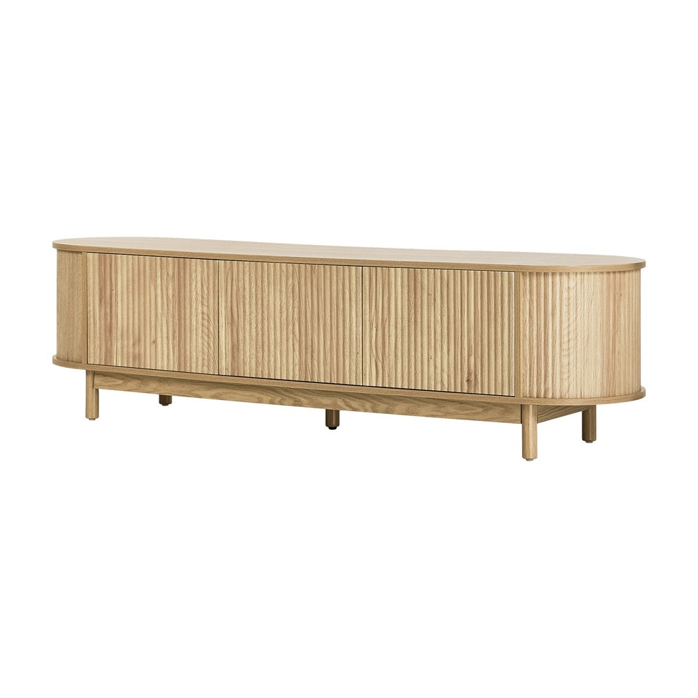 Oikiture TV Entertainment Unit Stand 160cm Wooden Natural