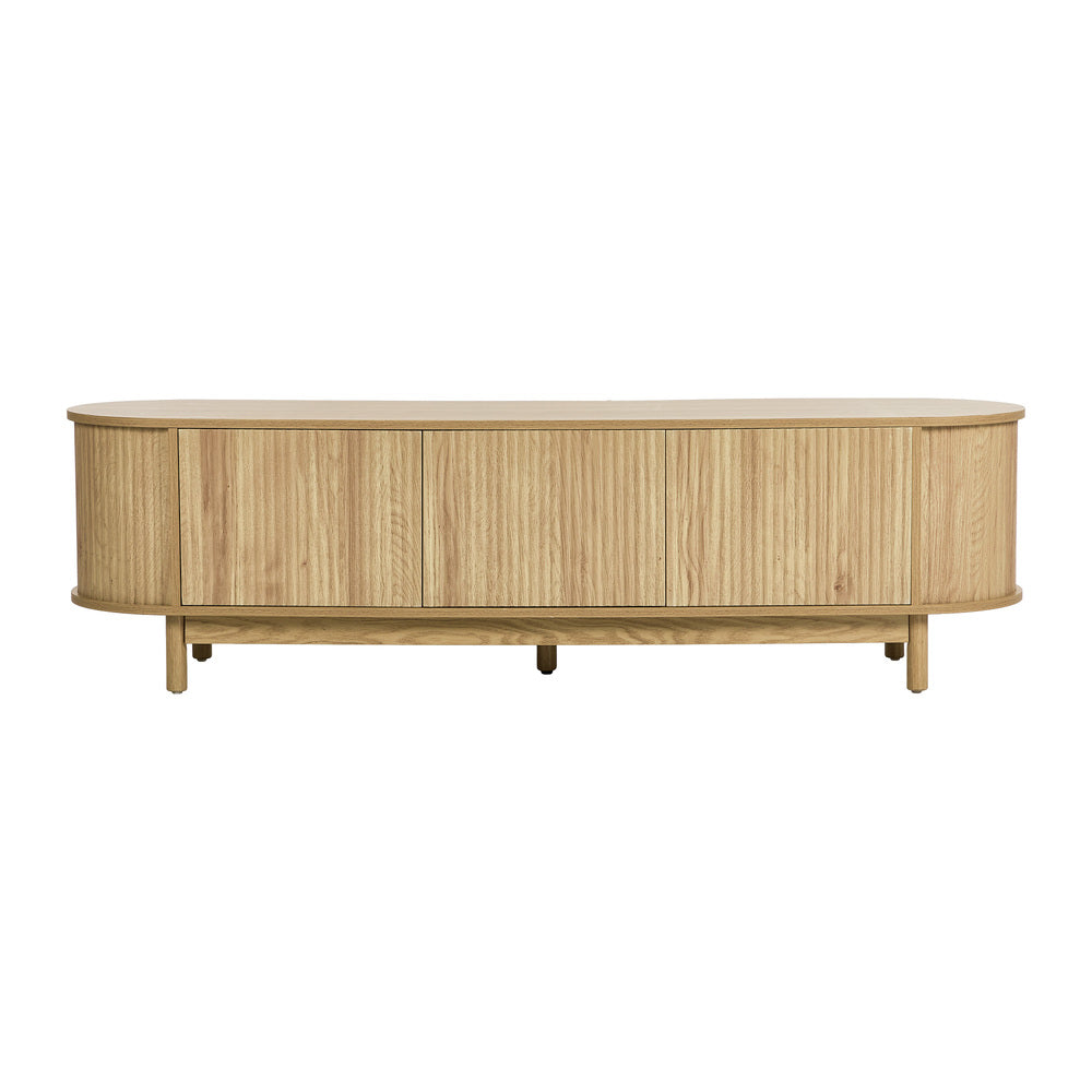 Oikiture TV Entertainment Unit Stand 160cm Wooden Natural