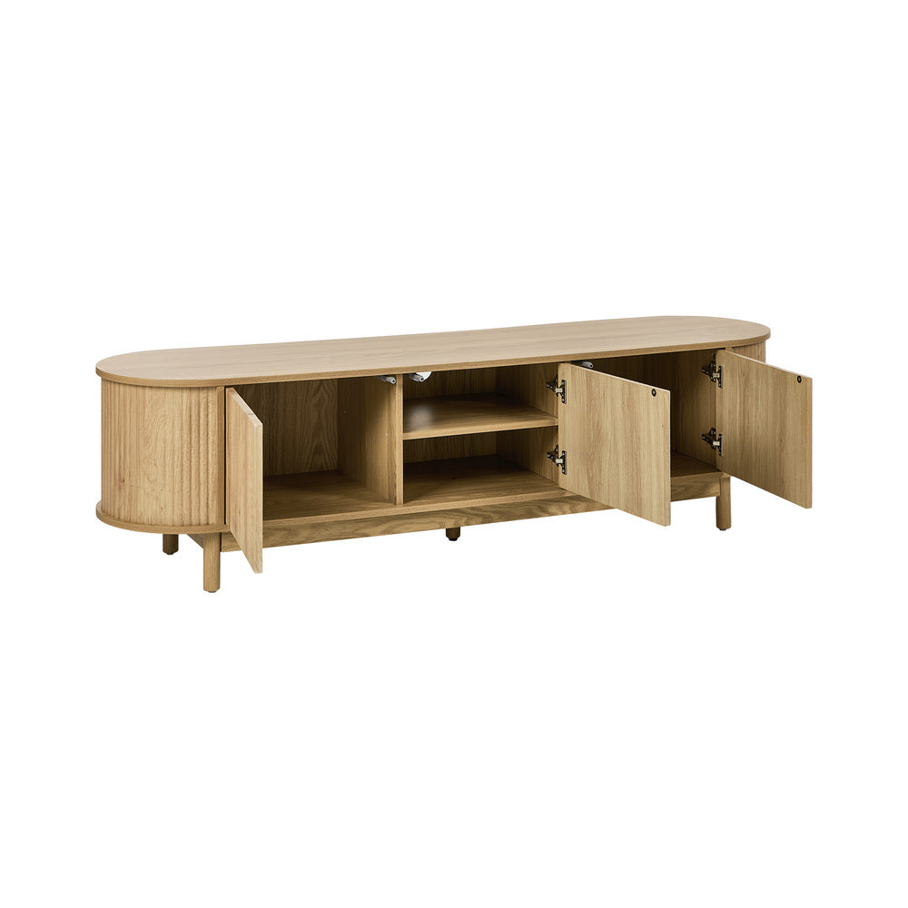 Oikiture TV Entertainment Unit Stand 160cm Wooden Natural