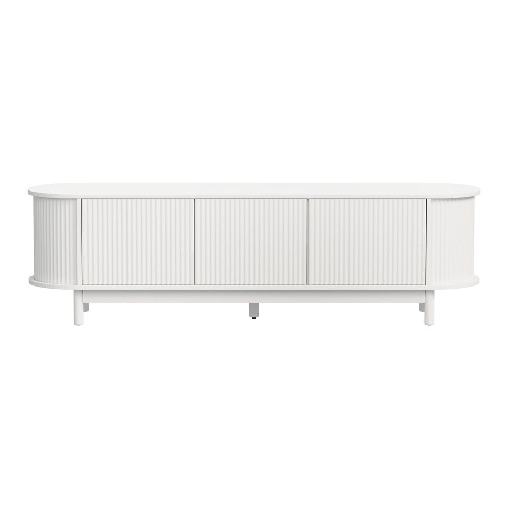 Oikiture TV Entertainment Unit Stand 160cm Wooden White