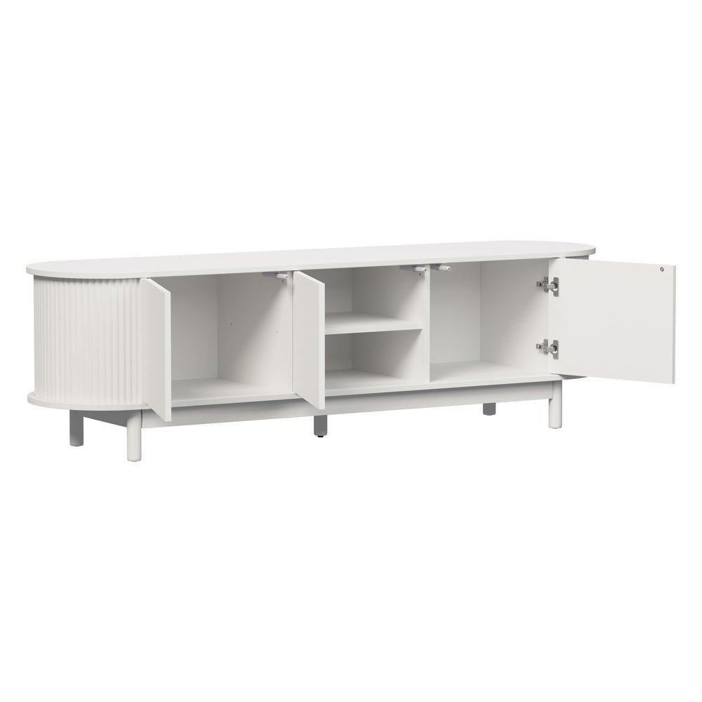Oikiture TV Entertainment Unit Stand 160cm Wooden White