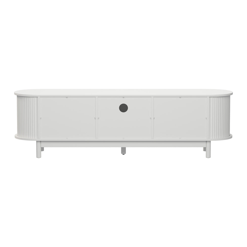 Oikiture TV Entertainment Unit Stand 160cm Wooden White
