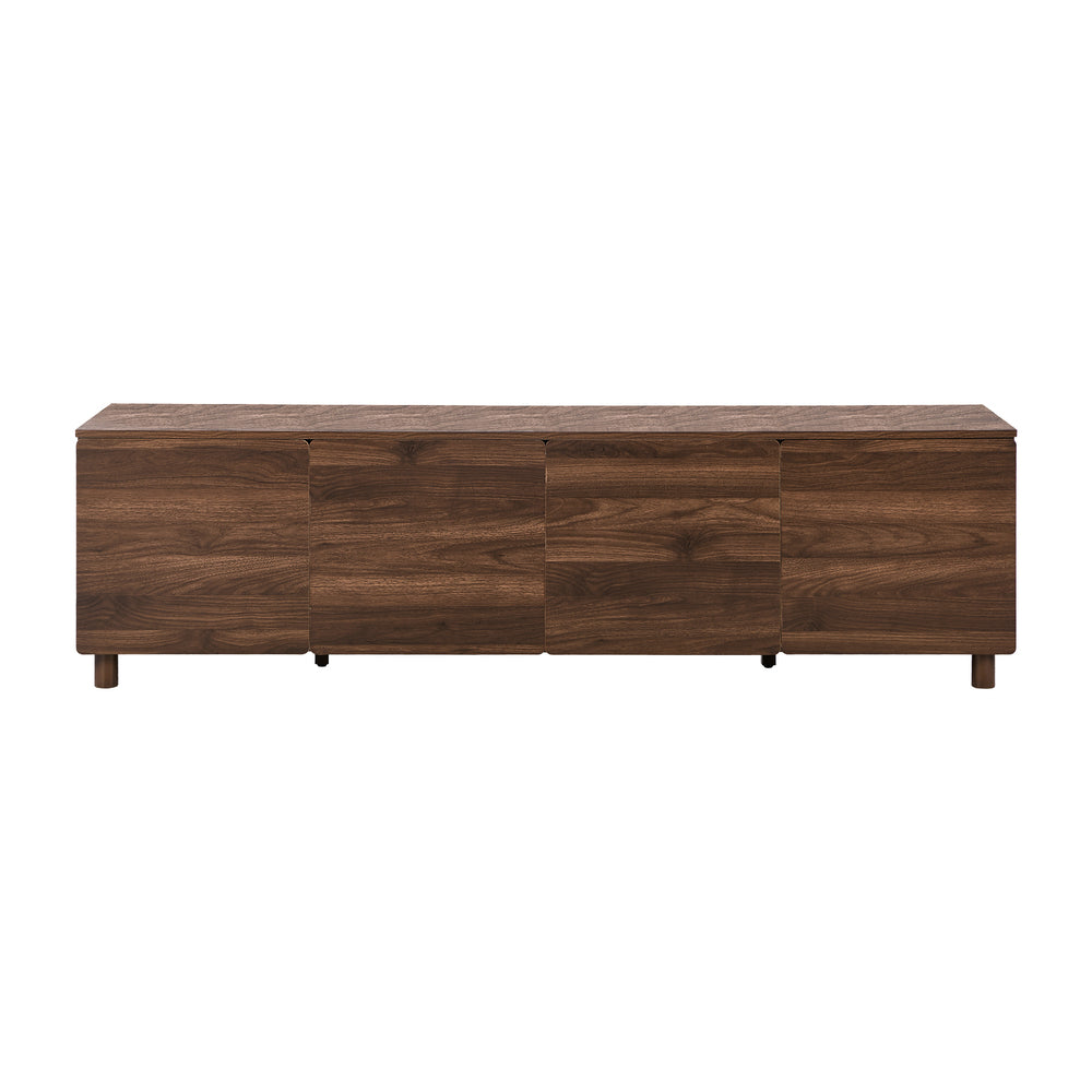 Oikiture 180cm TV Cabinet 4 Door Entertainment Unit Wooden Legs Storage Walnut