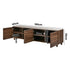 Oikiture 180cm TV Cabinet 4 Door Entertainment Unit Wooden Legs Storage Walnut