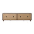 Oikiture 180cm TV Cabinet 4 Door Entertainment Unit Wooden Legs Storage Walnut