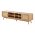 TV Cabinet Entertainment Unit 180cm Rattan Drawers Oak