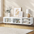 TV Stand – 160cm Entertainment Unit, Tempered‑Glass Doors, 2 Shelves, White