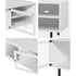 TV Stand – 160cm Entertainment Unit, Tempered‑Glass Doors, 2 Shelves, White