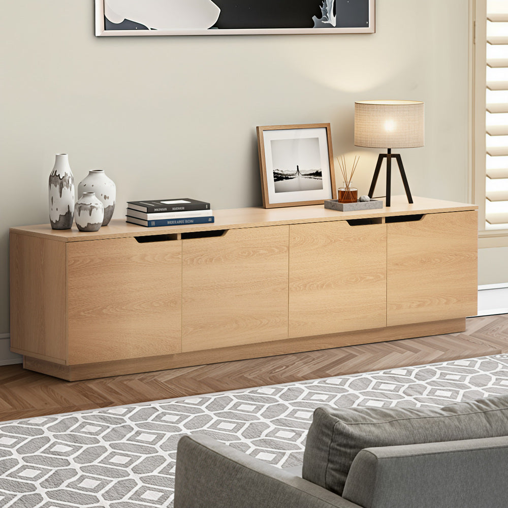 TV Cabinet Entertainment Unit Wooden Storage Shelf 180cm