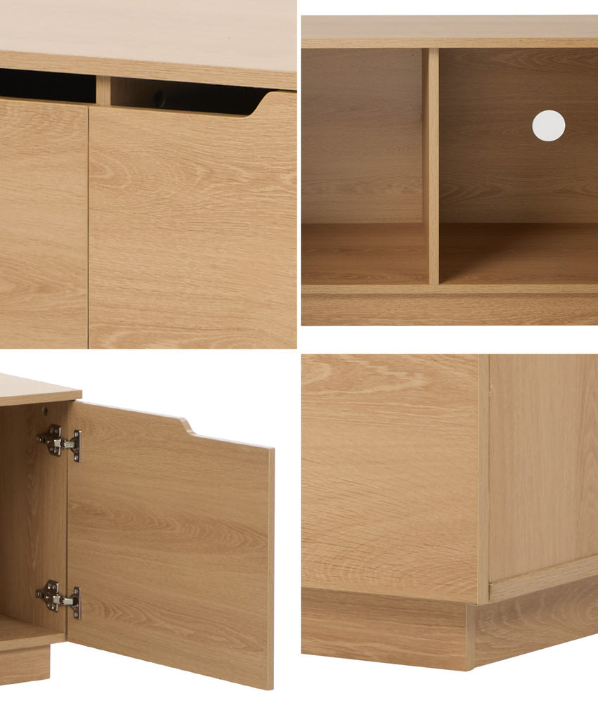 TV Cabinet Entertainment Unit Wooden Storage Shelf 180cm