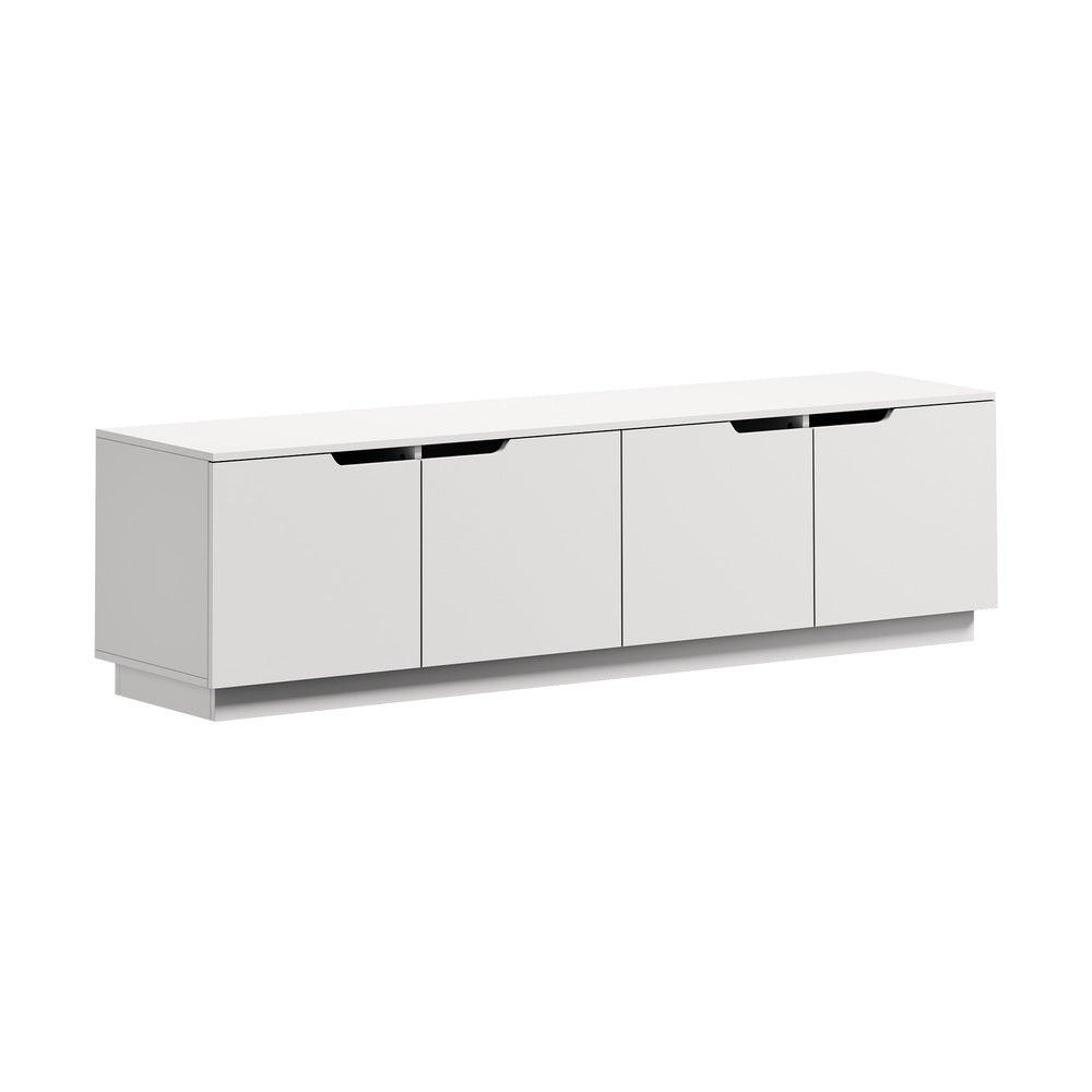 Oikiture 180cm TV Unit – White, 4‑Door Entertainment Cabinet, Modern