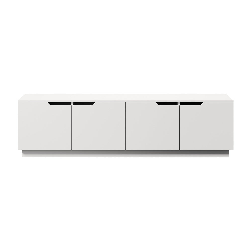 Oikiture 180cm TV Unit – White, 4‑Door Entertainment Cabinet, Modern