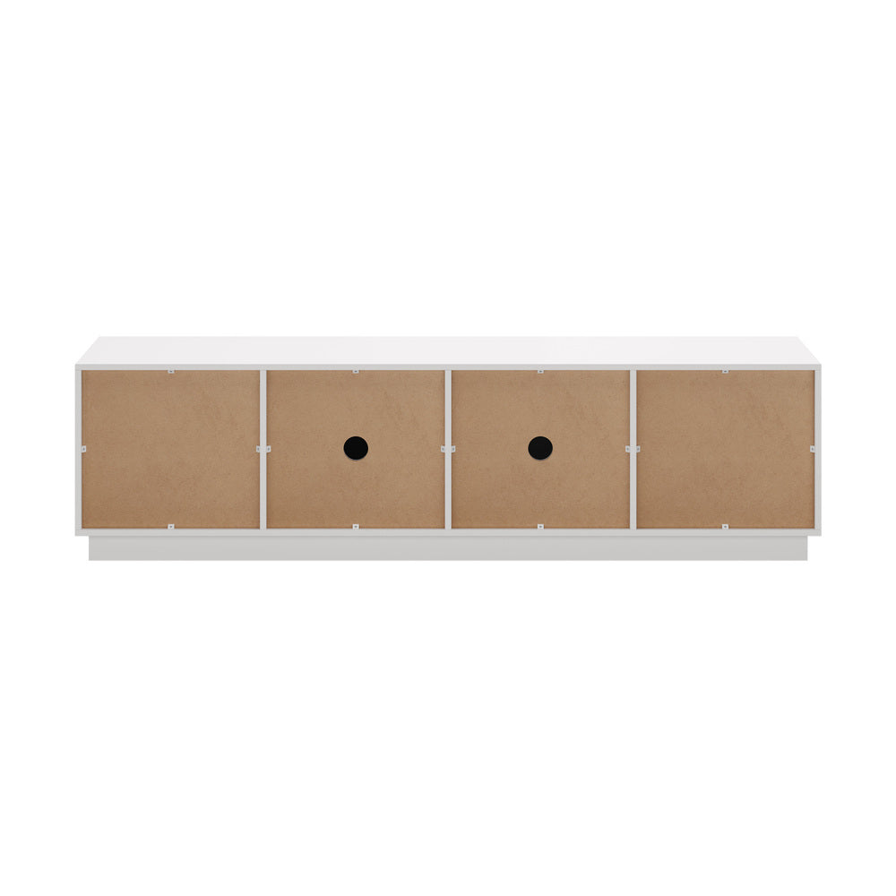 Oikiture 180cm TV Unit – White, 4‑Door Entertainment Cabinet, Modern