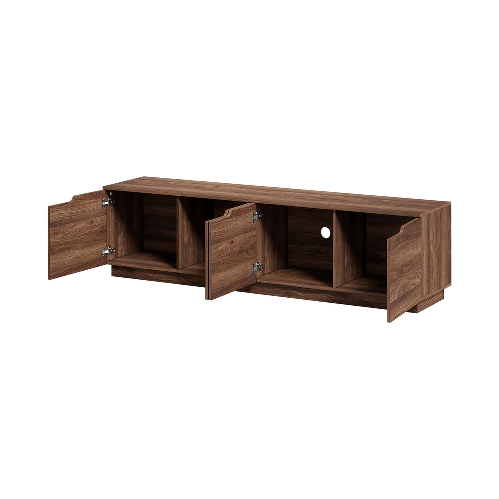 Oikiture TV Cabinet Entertainment Unit Stand 180cm Walnut