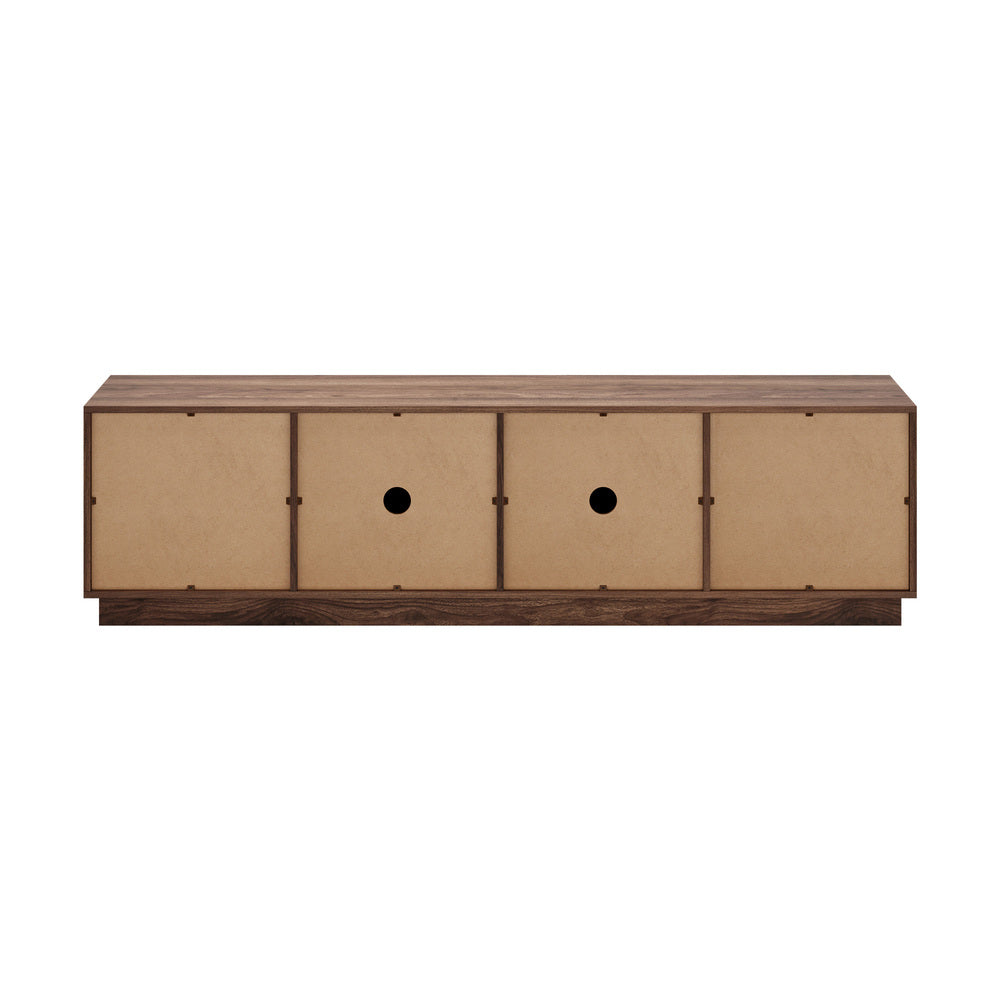 Oikiture TV Cabinet Entertainment Unit Stand 180cm Walnut