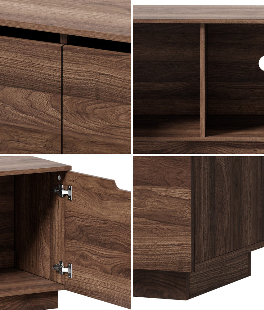 Oikiture TV Cabinet Entertainment Unit Stand 180cm Walnut