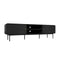 Oikiture TV Cabinet Entertainment Unit Stand 180cm Wooden Black