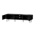 Oikiture TV Cabinet Entertainment Unit Stand 180cm Wooden Black