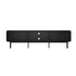 Oikiture TV Cabinet Entertainment Unit Stand 180cm Wooden Black
