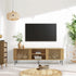 TV Stand – 180cm Sliding Door, 2 Cabinets, 2 Shelves, Natural