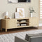 Oikiture 160cm TV Cabinet Natural Entertainment Unit Stand 60 Inch Storage