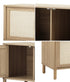 Oikiture TV Cabinet Entertainment Unit Stand 160cm Rattan Doors Natural