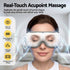 Eye Massager with Heat & Vibration – 180° Foldable, Bluetooth, White