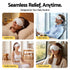 Livemor Eye Massager with Cooling & Heating | Dual Hot Cold Compress Goggles with 12 Vibrating Nodes for Migraine Relief | Wireless Bluetooth Eye Mask with 10Min Timer & 2400mAh Battery, White