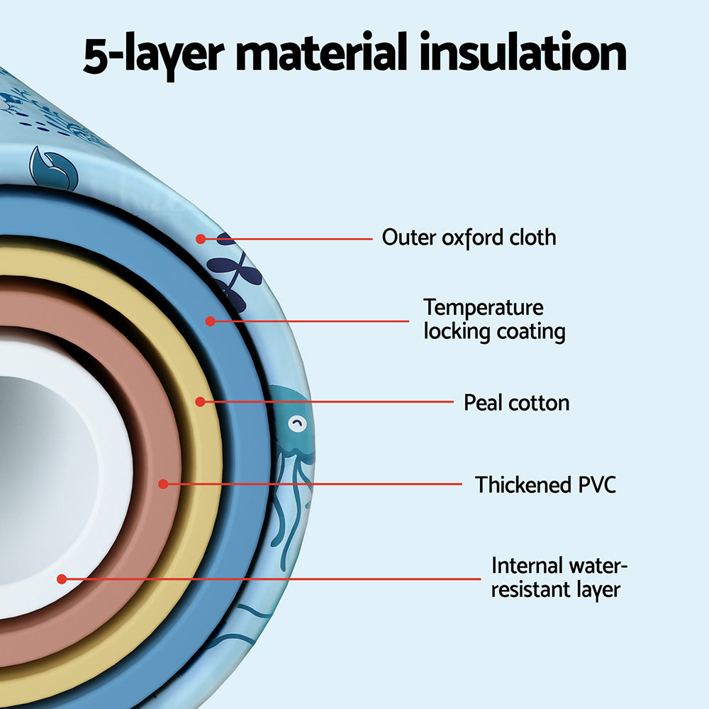 Foldable Bathtub PVC Spa Bucket Inflatable Cushion 114x62cm Blue