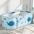 Foldable Bathtub PVC Spa Bucket Inflatable Cushion 134x65cm Blue
