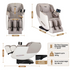 Livemor Elite 4D Massage Chair Recliner, SL Track Zero Gravity & Heat Auto Body Scan, 12 Auto Programs, 3 Zero-G Positions, Foot Rollers, Airbag Compression, Bluetooth Speaker, Wireless Charging